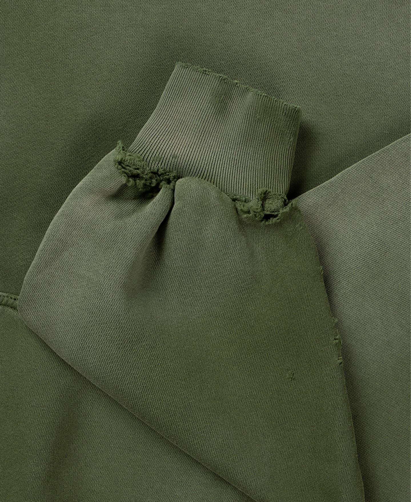 450 GSM 'Faded Olive' Distressed Hoodie(450 Gsm Faded Olive Hoodie) 6 450 GSM 'Faded Olive' Distressed Hoodie(450 Gsm Faded Olive Hoodie) - Image 4