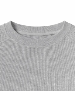 350 GSM 'Light Heather Gray' Thermal Longsleeve(350 Gsm Light Heather Gray Thermal Longsleeve) -Cozy Wear World THERMALLIGHTHEATHERGRAY4